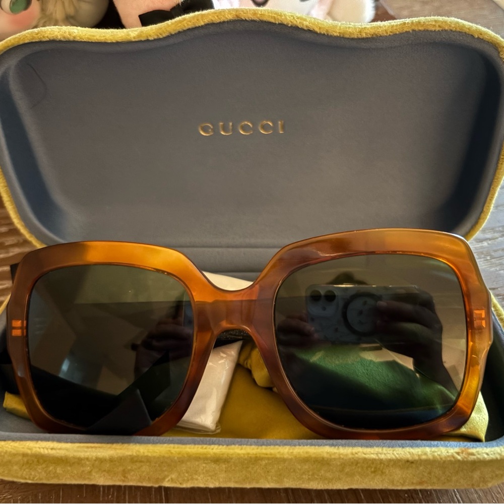 Gucci Brown Oversized Square Sunglasses